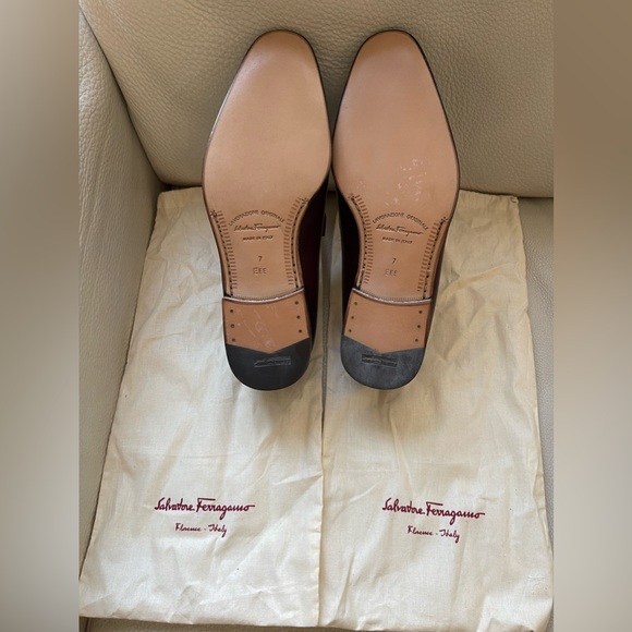 Salvatore Ferragamo Moccasin with Gancini ornament Burgundy Brown Mens US7 - Picture 9 of 9